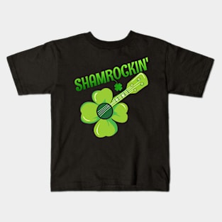 St. Patrick’s Day Sham Rockin Shamrock guitar Kids T-Shirt